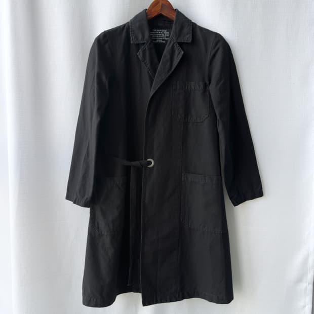 Zucca 주카 코튼 린넨 혼방 워싱 롱 코트 블랙 S