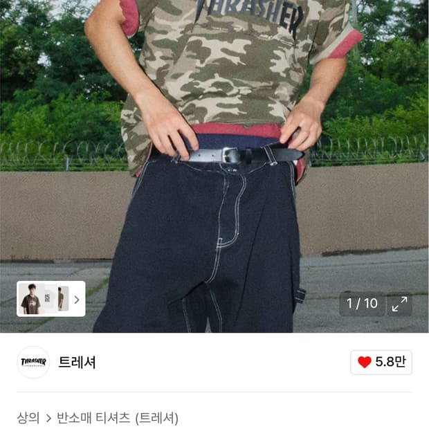 트레셔 매거진 카모패턴 반팔 티셔츠 카모