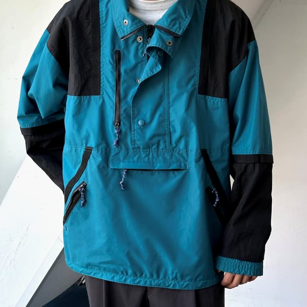 90's washer nylon utility anorak parka