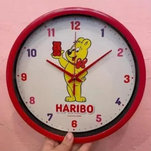 하리보 레드 무소음 벽시계 26cm