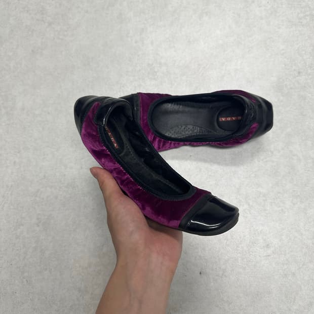 프라다 스포츠 발레 플랫슈즈