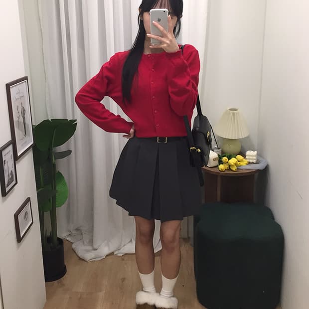 여성 베네통 라운드 가디건 100