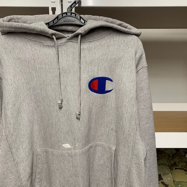 [L] 챔피온 빅 사이드 로고 리버스위브 후디