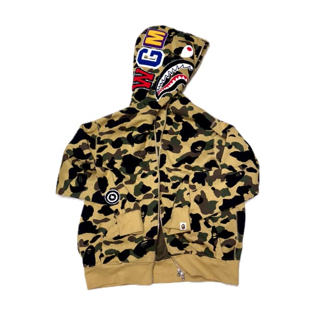 베이프 Bape 24 fw 카모 자카드 샤크 후드집업 황계뉴진스대장정품