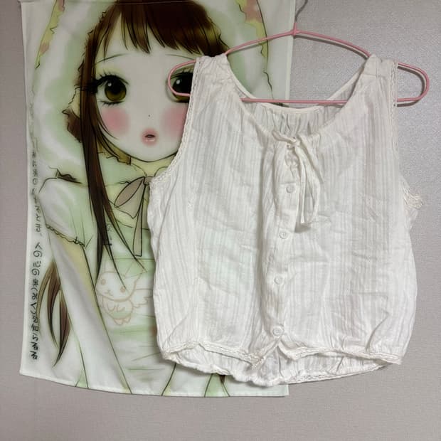 빈티지 레이스 모리 민소매 블라우스