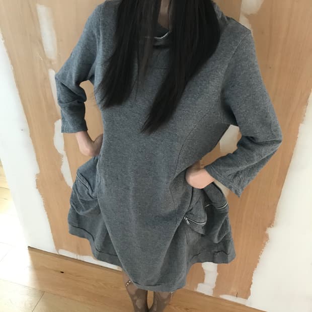 vintage grey pocket one-piece
