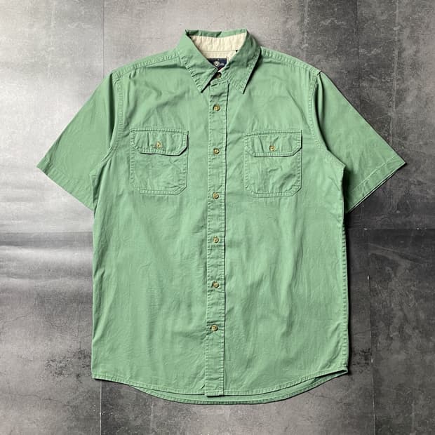 WRANGLER 랭글러 빈티지그린 플랩포켓 반팔셔츠 A01294