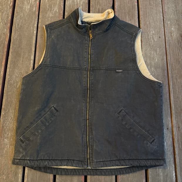 빈티지 양털 워크 베스트 차콜