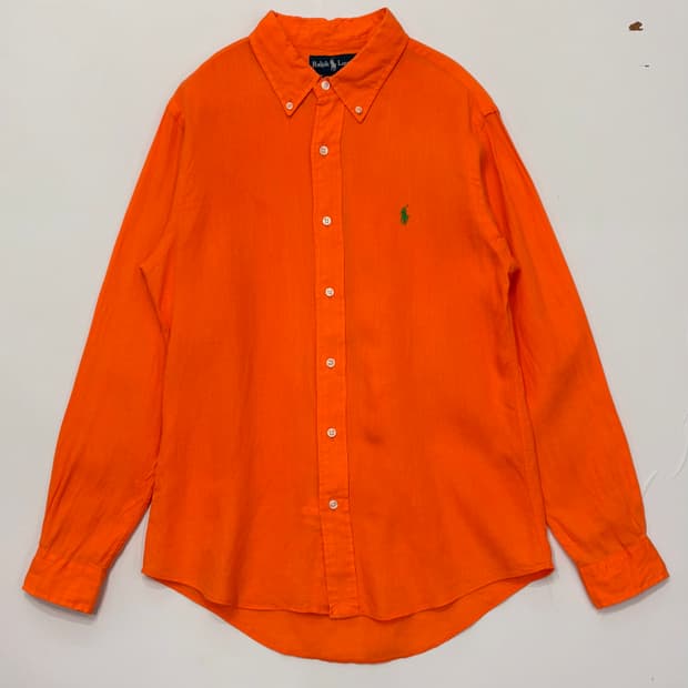 Polo 폴로랄프로렌 오렌지 린넨 셔츠