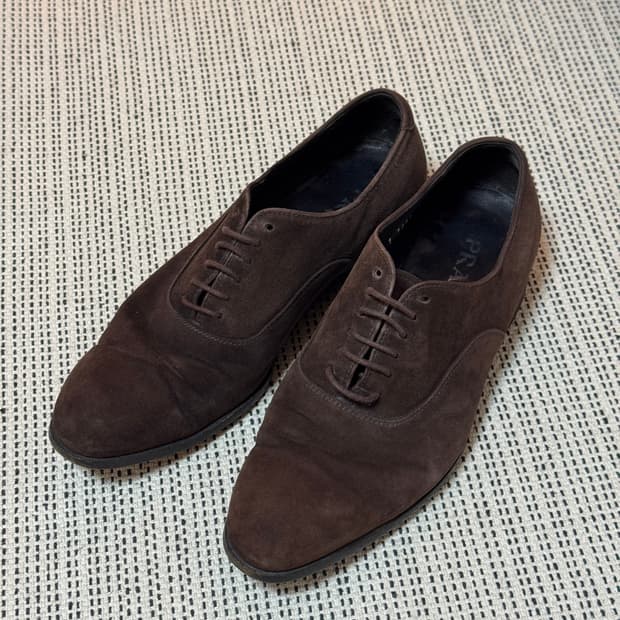 프라다 브라운 스웨이드 구두