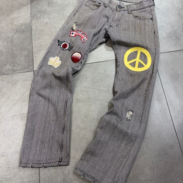 일본빈티지 peace 데님 팬츠