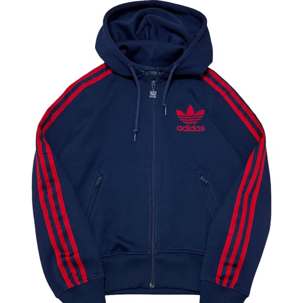 아디다스 네이비 트랙탑 후드 져지