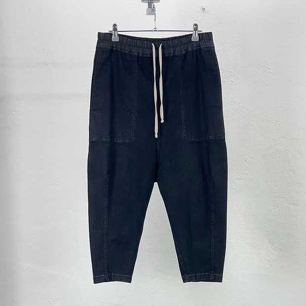 릭 오웬스 다크쉐도우 16AW 드로우스트링 배기 크롭 팬츠
