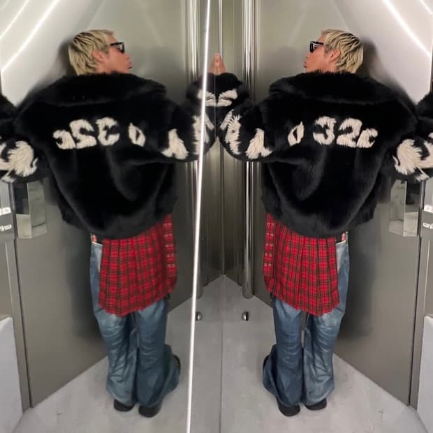 [M] 032c 24FW 안티 고갱 페이크 퍼 자켓 블랙