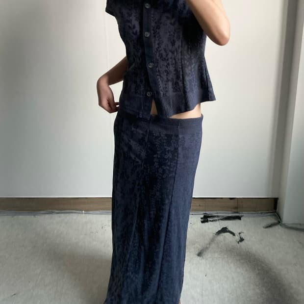 플라워 니트 투피스 set