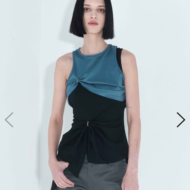 Kimzisu Chain Link Layered Top _ Teal