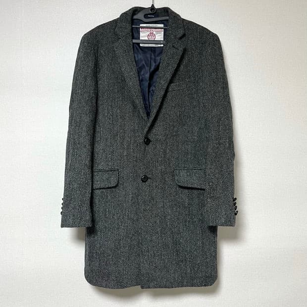 헤지스 해리스 트위드 울 코트