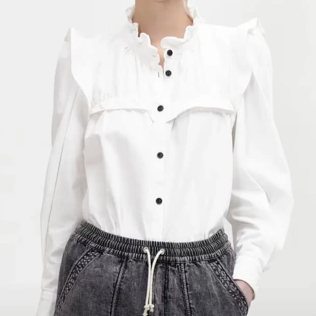 이자벨마랑 화이트러플 블라우스