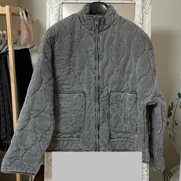 자라 퀄팅 자켓 그레이 M