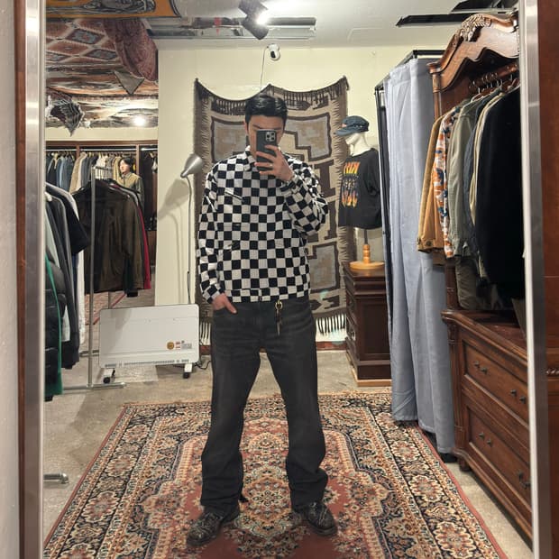 슈프림 체크워크 자켓