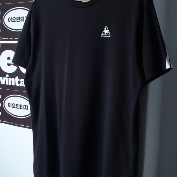(L-XL) 르꼬끄 반팔 티셔츠 레터링 블랙 올드스쿨-H36043