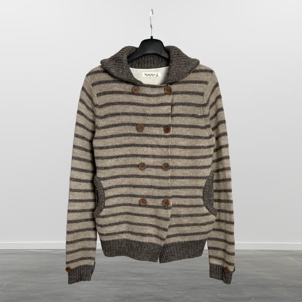 SM2 스트라이프 울 니트 가디건