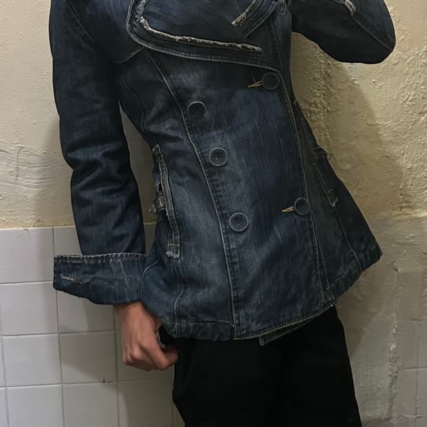 *rare* 2000s 데님 나폴레옹 버튼자켓