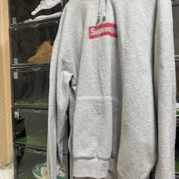 슈프림 인사이드 아웃 박스로고 후드 스웨트셔츠 헤더 그레이 XL