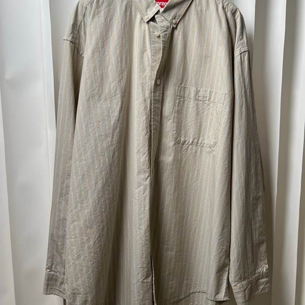 슈프림 스트라이프 신팔 셔츠 미착용 새상품 라지