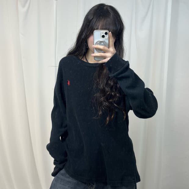 Polo Black Waffle Knit