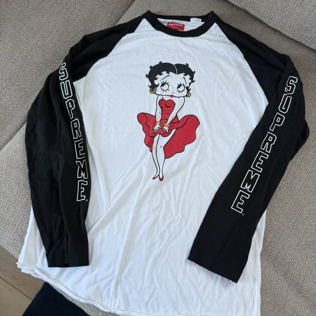 슈프림 베티 붑 래글런 롱슬리브 티셔츠