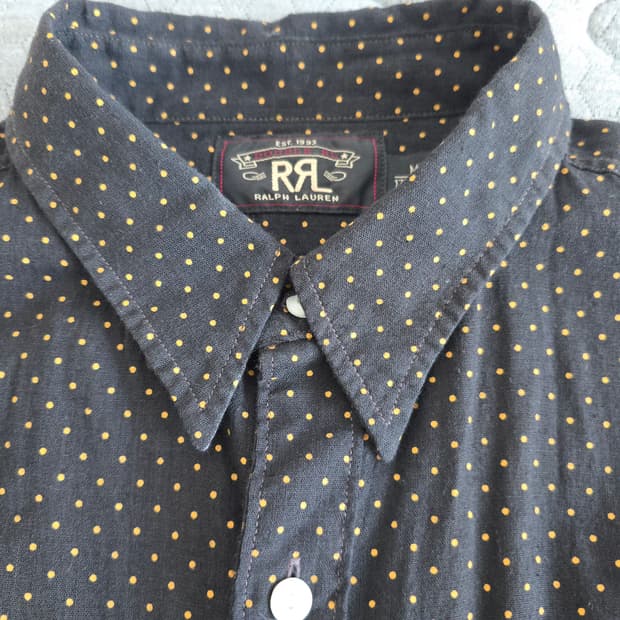 RRL 랄프로렌 리넨 코튼 도트 워크셔츠 (M사이즈)