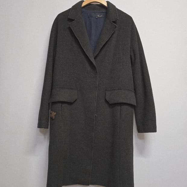 지컷 모직 롱 코트