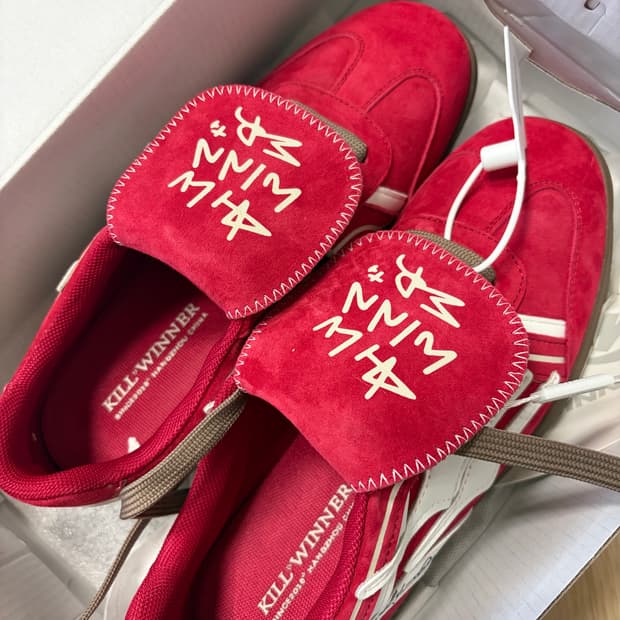 택포 KillwinnerOfficial 레드 스니커즈 스웨이드 외국브랜드