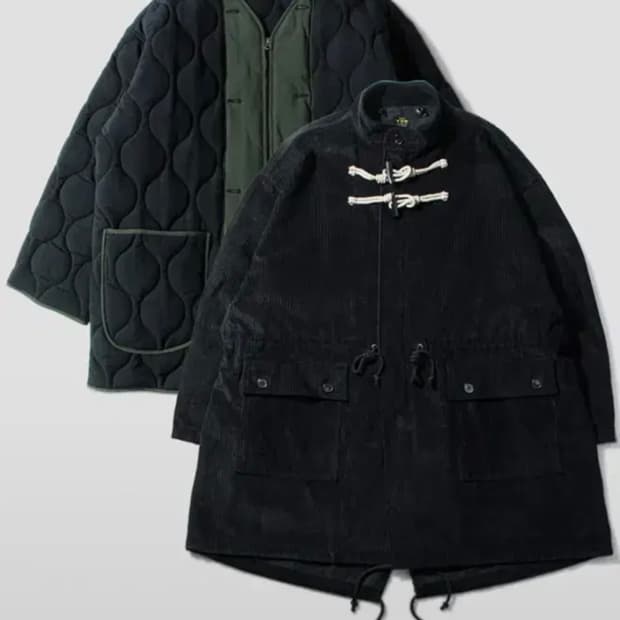 vdr 비디알 코듀로이 토글 피쉬테일 파카 세트