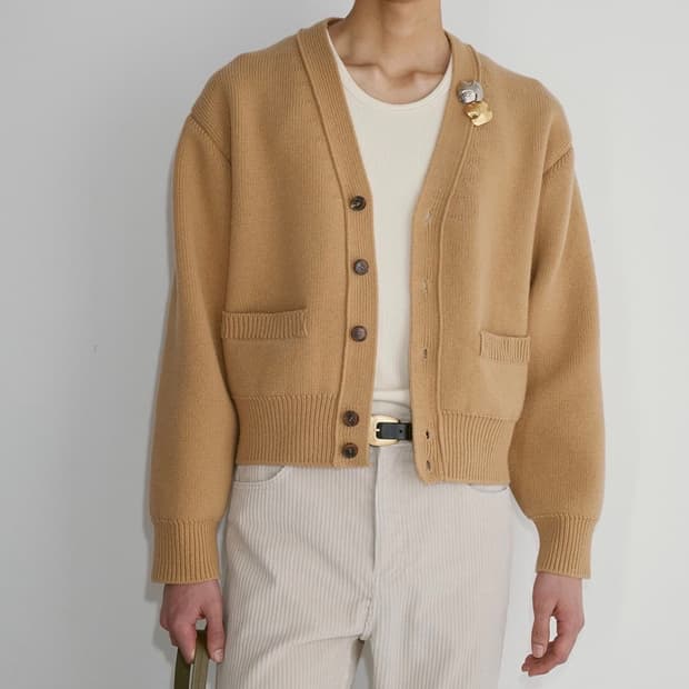S 렉토 가디건 카멜
