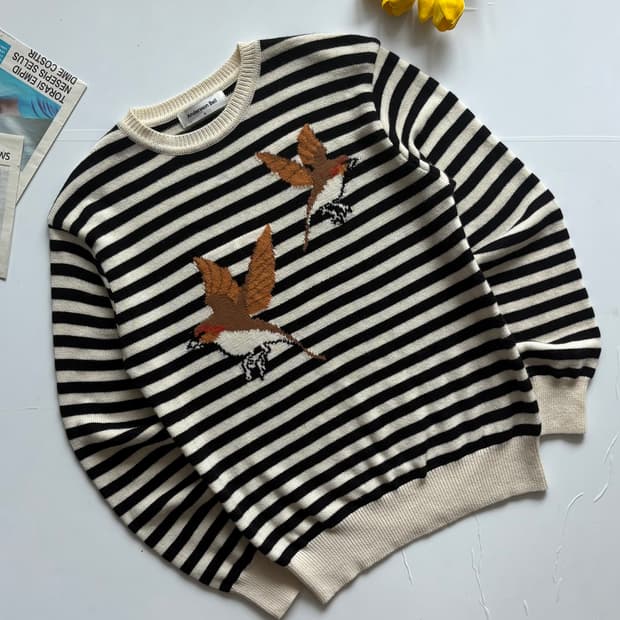 앤더슨벨 버드 스트라이프 스웨터 니트