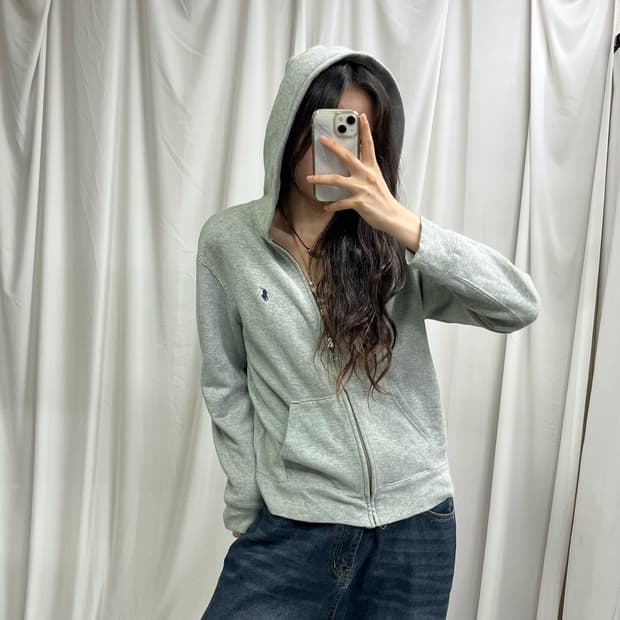 Polo gray hood zip-up