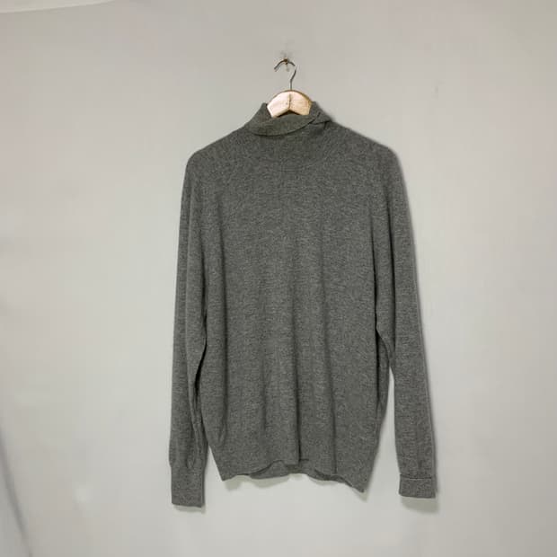 그레이 터틀넥 캐시미어 100 빈티지 니트