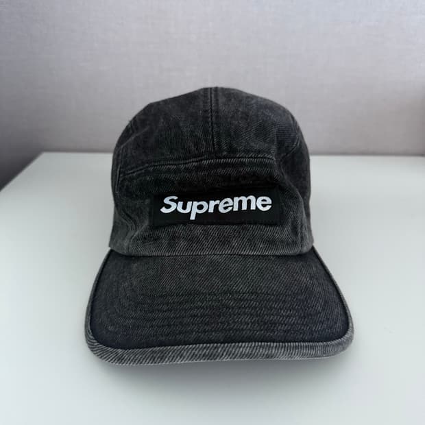슈프림 데님 캠프캡 블랙 -24SS