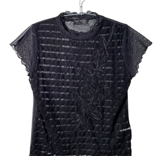 gen moda 시스루 반팔 티셔츠