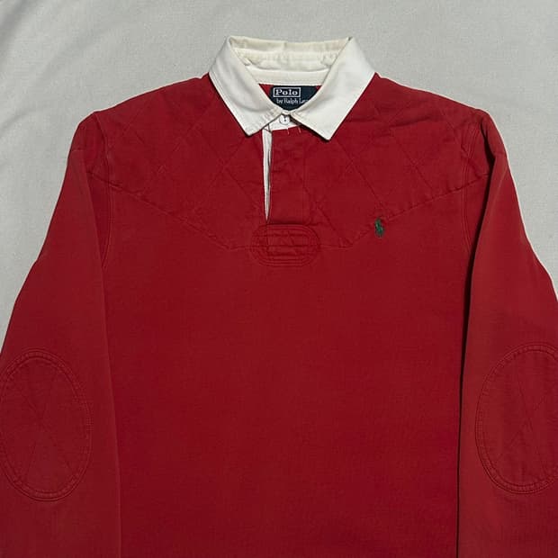 L 폴로랄프로렌 커스텀핏 레드 럭비 티셔츠