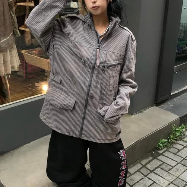 스윙잉 대구 스투시 스트라이프 워크자켓 판매합니다