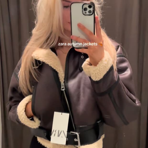 쇼트 더블 페이스드 점퍼 무스탕