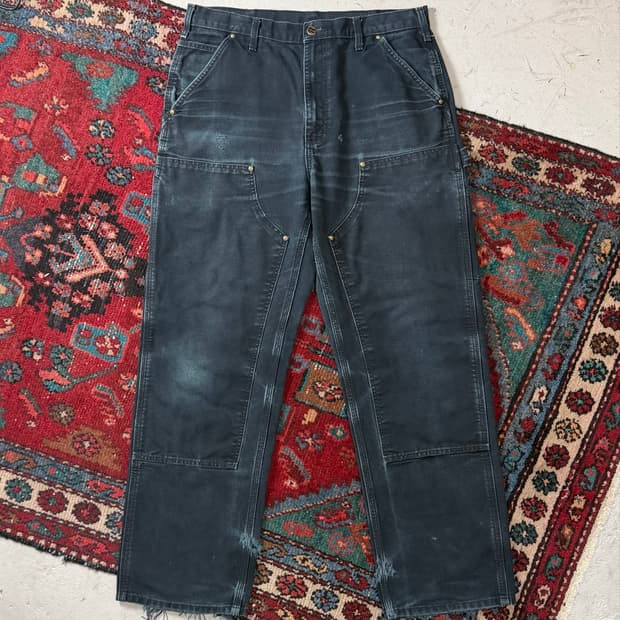 OG 칼하트 더블니 블랙 칼하트 B136 썩블니 워크팬츠