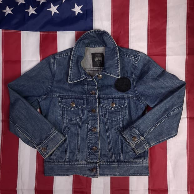 오리지날 스투시 우먼용 데님 트러커자켓