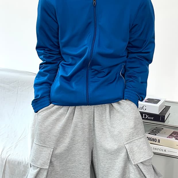 아디다스 블루 트랙탑 져지 L