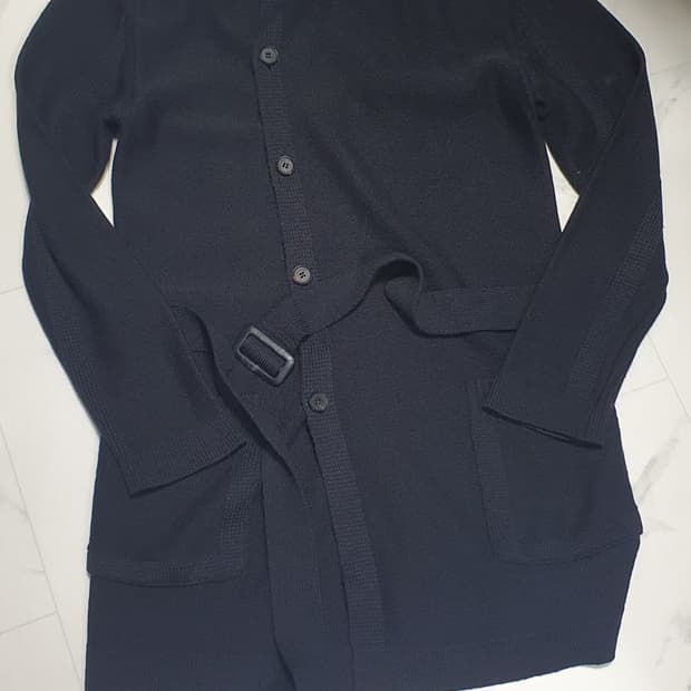 우영미 벨트 하프가디건