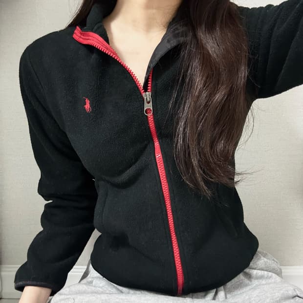폴로 랄프로렌 플리스 집업/후리스/블랙/레드/교복아우터/여성/브랜드/옷/