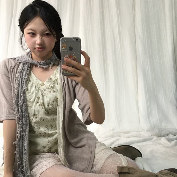 빈티지 데일리 플라워 모리걸 뮤트 코디세트